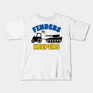 Ukrainian Farmer Towing Russian Tank - Finders Keepers Kids T-Shirt